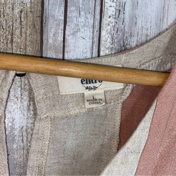 Entro Costal Colorblock Stripe Linen Blend Romper - Picture 6 of 7